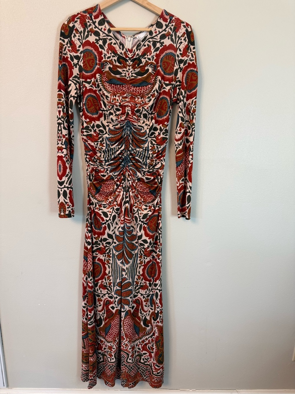 Cara Cara Maisy Turtledove Luxor Ruched Jersey Midi Dress Size L - Picture 4 of 11